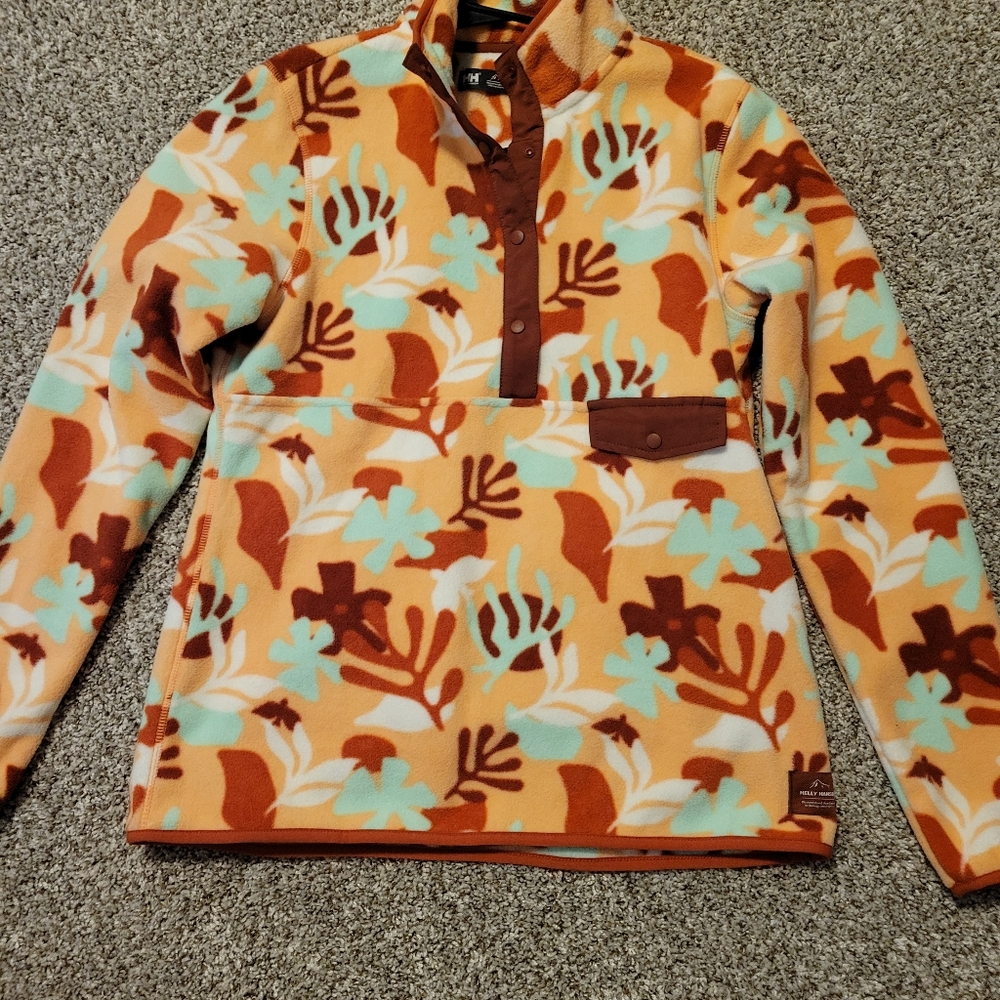 Helly Hansen Orange and White Fleece Pullover